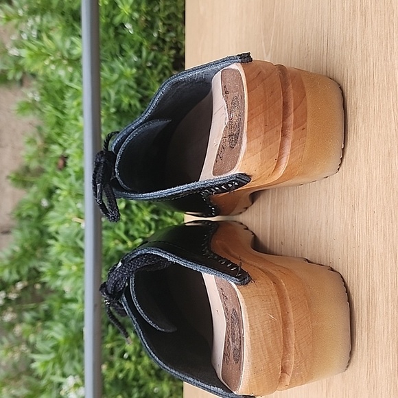 TROENTORP Audubon Black Swedish Wooden Clogs Size 36 - Picture 4 of 12